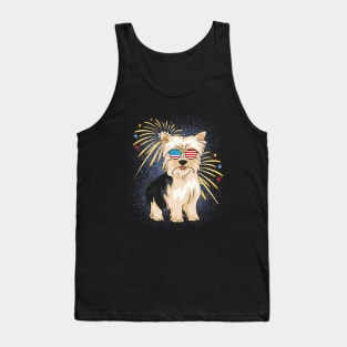 Cool Dog USA flag Patriotic 4th July independence day coolest shirt for july forth Tank Top